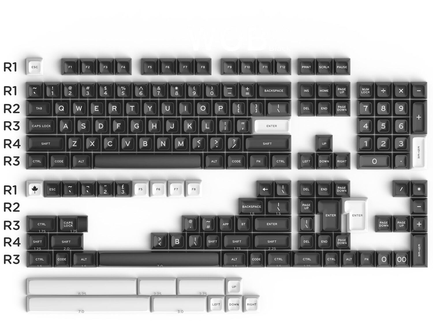 GMK WOB 104+68 SA Profile ABS Doubleshot Keycaps Set for Cherry MX Mechanical Gaming Keyboard